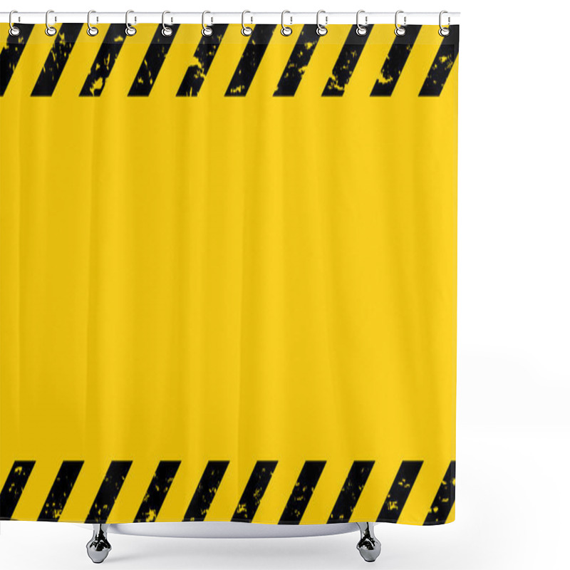 Personality  Black And Yellow Caution Tape. Blank Warning Background. Vector Illustration Shower Curtains