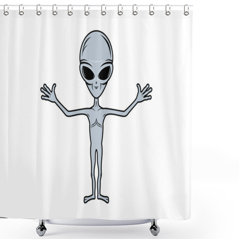 Personality  Gray Alien Vector Illustration Shower Curtains