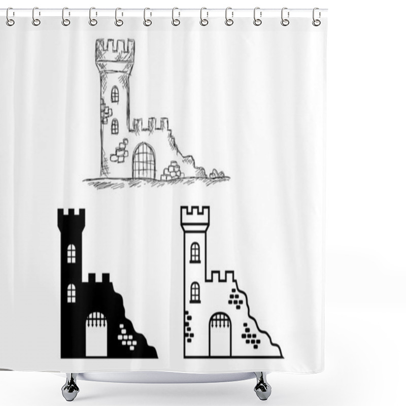 Personality  Castle Ruins Shower Curtains