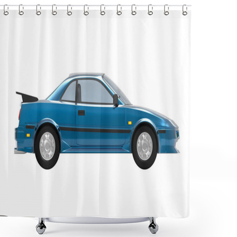 Personality  Car 1980 Cyberpunk Blue Side Shower Curtains