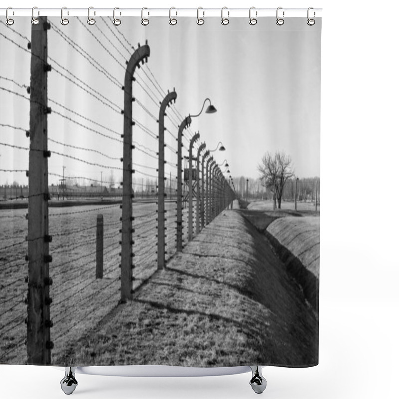 Personality  The Concentration Camp Of Birkenau Near Cracow In Poland Shower Curtains