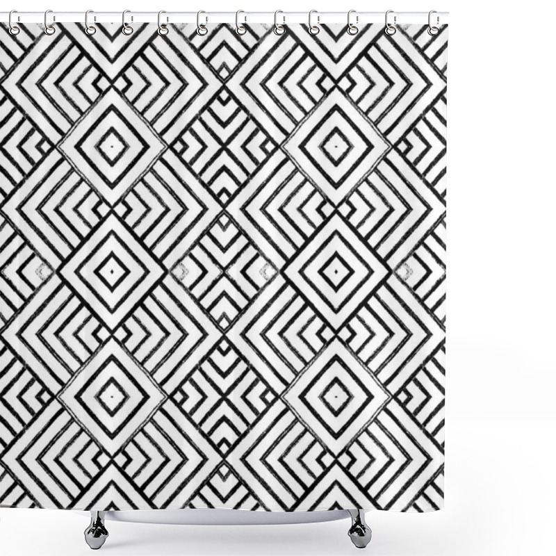 Personality  Geometry Texture Repeat Classic Pattern Shower Curtains