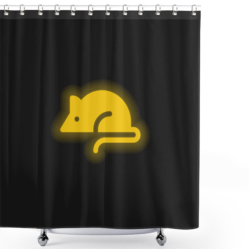 Personality  Animal Testing Yellow Glowing Neon Icon Shower Curtains