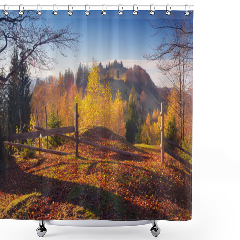 Personality  Autumn Landscape In The Mountains  Shower Curtains