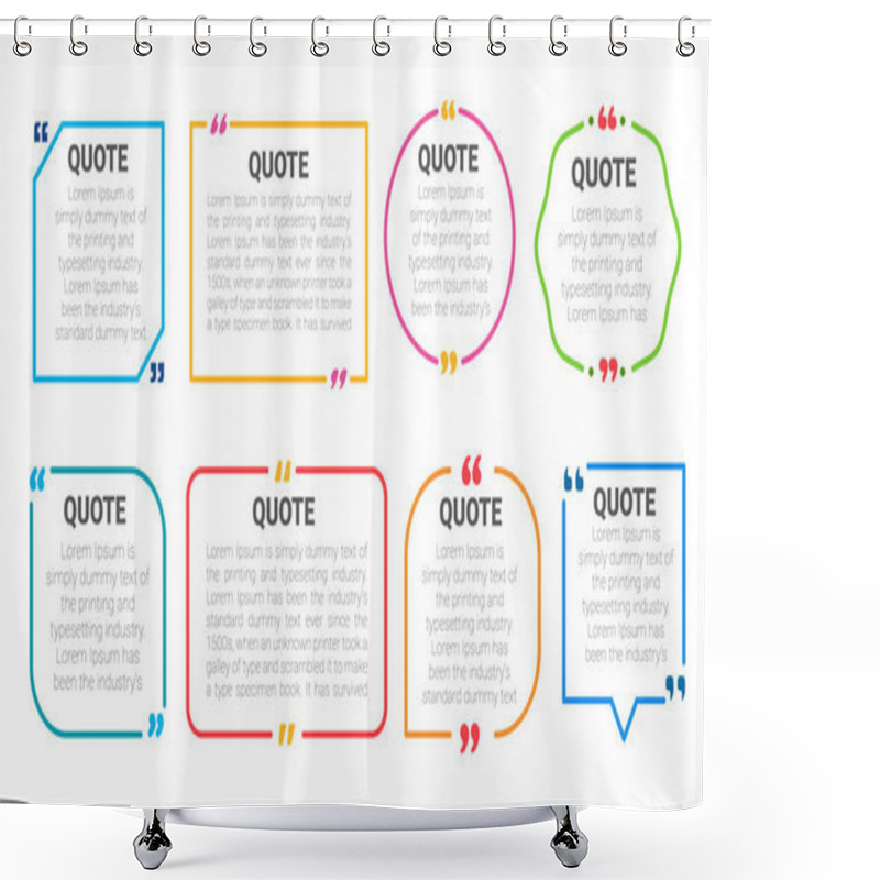 Personality  Quote Box Frame. Quote Box And Speech Bubble Templates Set. Isolate On White Background. Shower Curtains