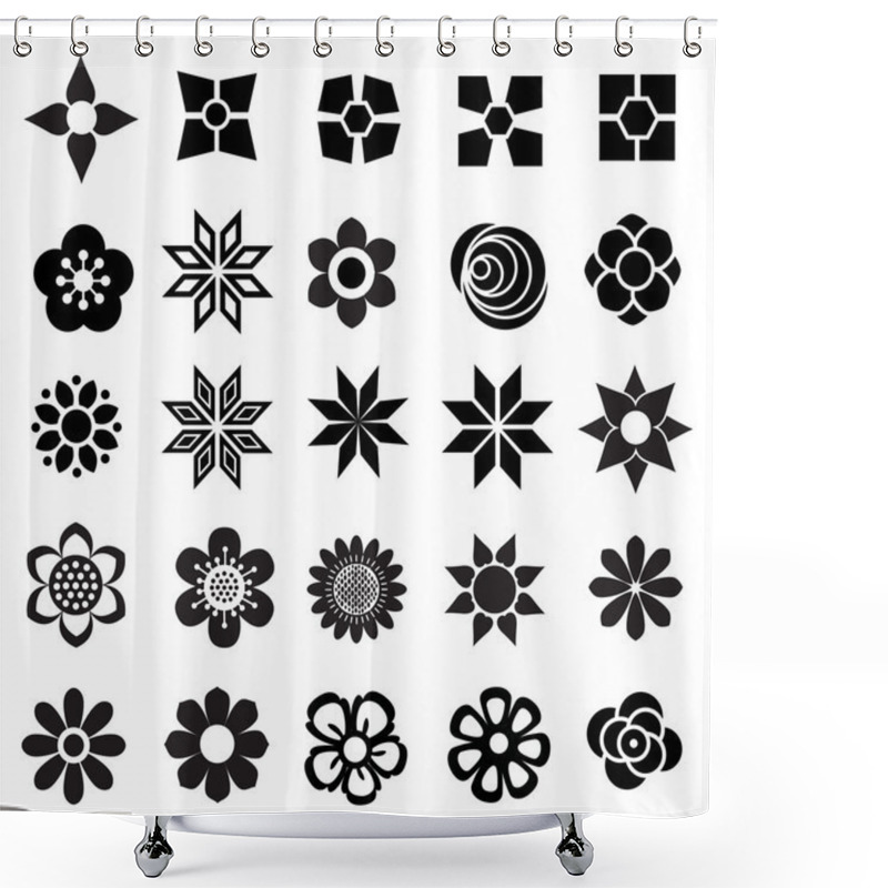 Personality  Flower Vector Set Shower Curtains