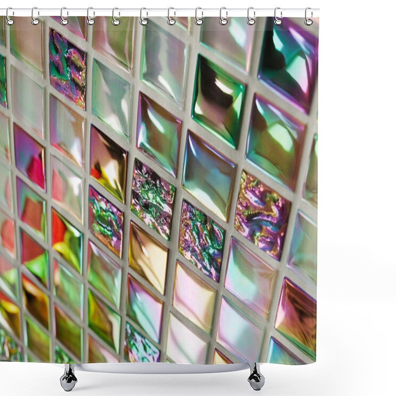 Personality  Glass Mosaic Tiles Shower Curtains