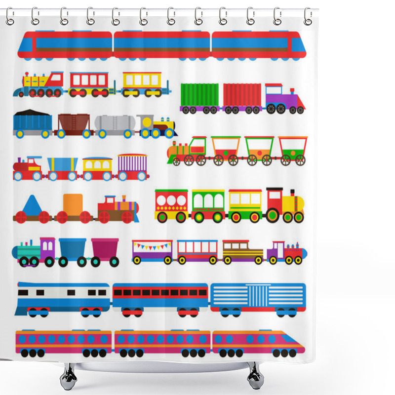 Personality  Toy Train Vector Illustration. Shower Curtains