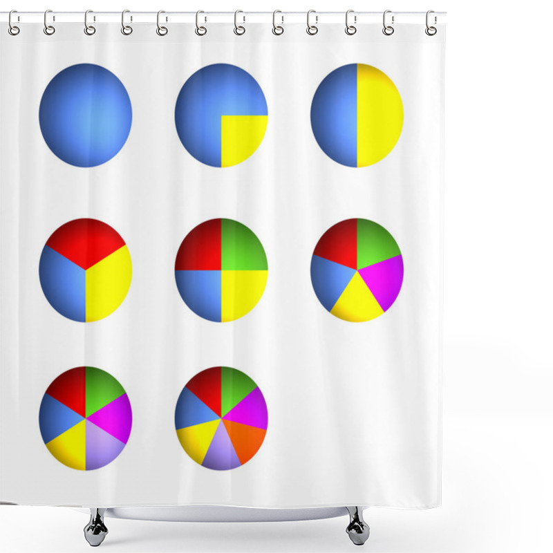 Personality  8 Business Pie Charts Shower Curtains