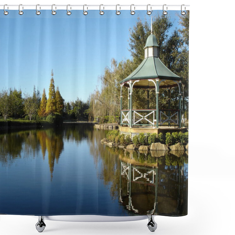 Personality  Gazebo Near Lake Shower Curtains