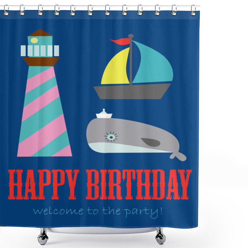 Personality  Happy Birthday Card Shower Curtains