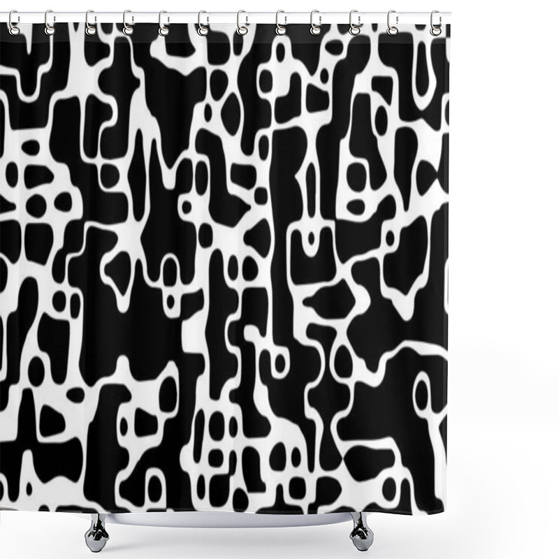 Personality  Liquify Line Monochrome Background. White And Black Wavy Stripes. Shower Curtains