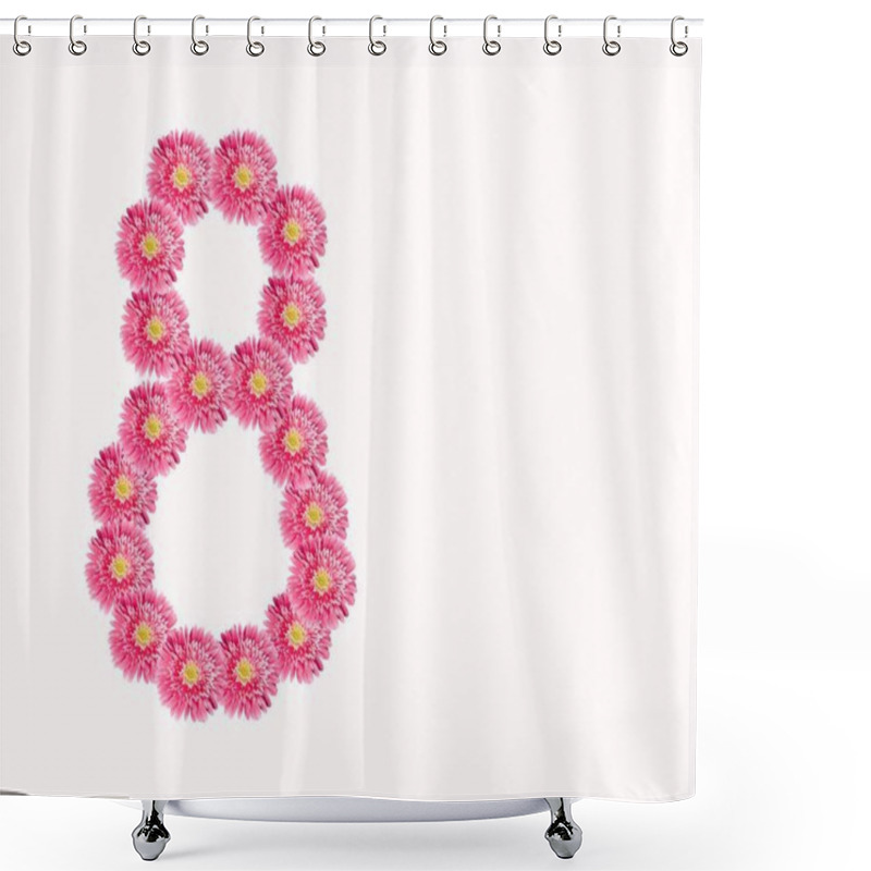 Personality  Eight Made Of Pink Of The Flowers On Light Background  Shower Curtains