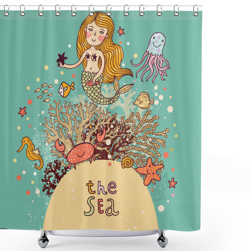 Personality  The Sea  Bright Cartoon Card Shower Curtains