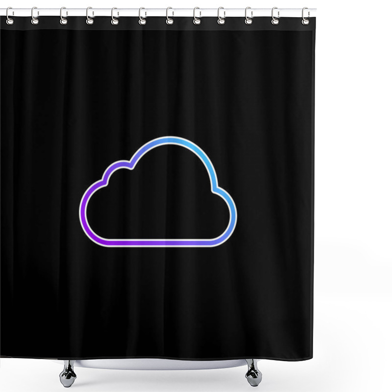 Personality  Big Cloud Blue Gradient Vector Icon Shower Curtains