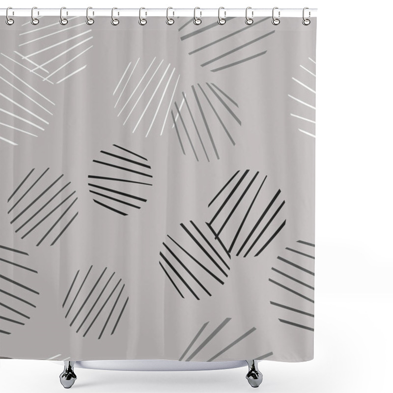 Personality  Round Striped Shapes, Vector Illustration. Seamless Style Geometry Pattern Shower Curtains