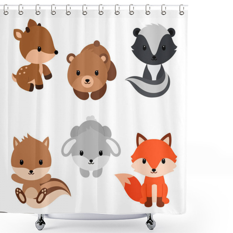 Personality  Woodland Animals Set. Shower Curtains