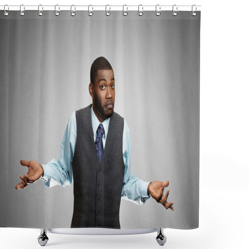 Personality  Looking, Clueless Business Man Shower Curtains