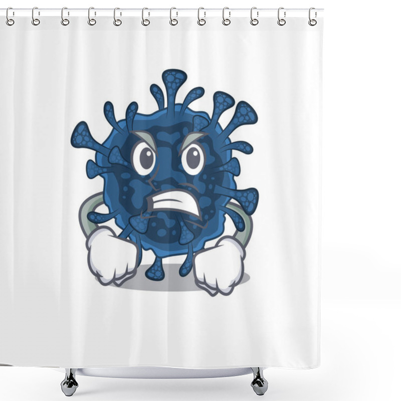 Personality  Decacovirus Cartoon Character Design With Angry Face Shower Curtains