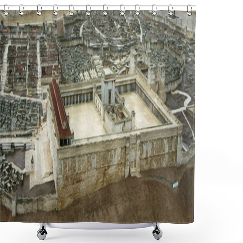 Personality  Model Of The Second Temple, Jerusalem, Israel. Shower Curtains