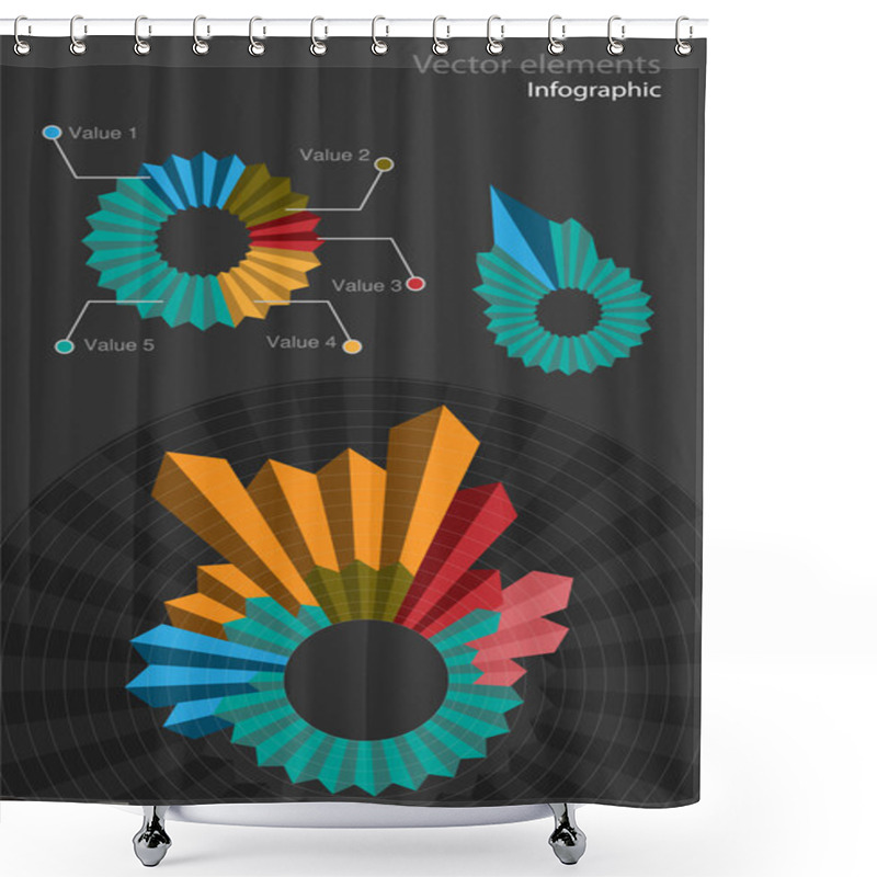 Personality  Set Of Infographic Vector Elements Shower Curtains