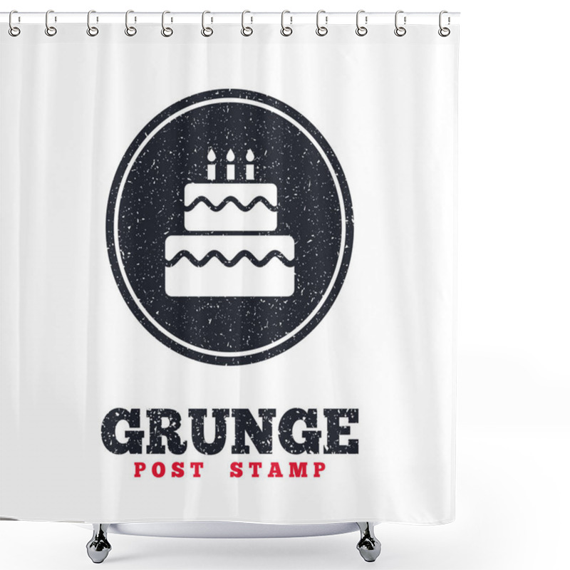 Personality  Grunge Post Stamp Shower Curtains