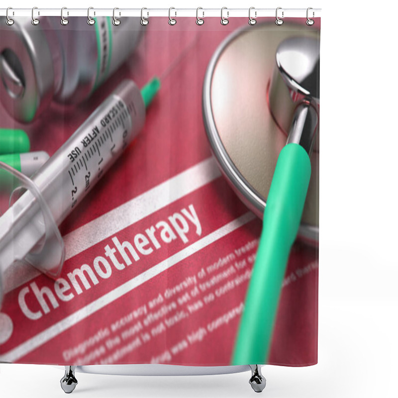 Personality  Chemotherapy - Printed Diagnosis On Red Background. Shower Curtains