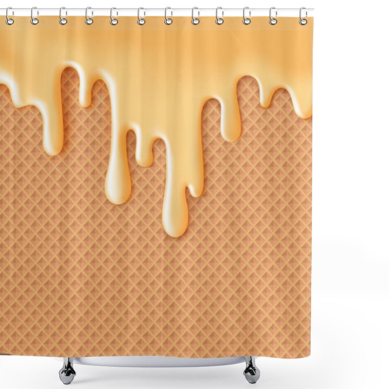 Personality  Flowing Caramel Glaze On Wafer Texture Shower Curtains