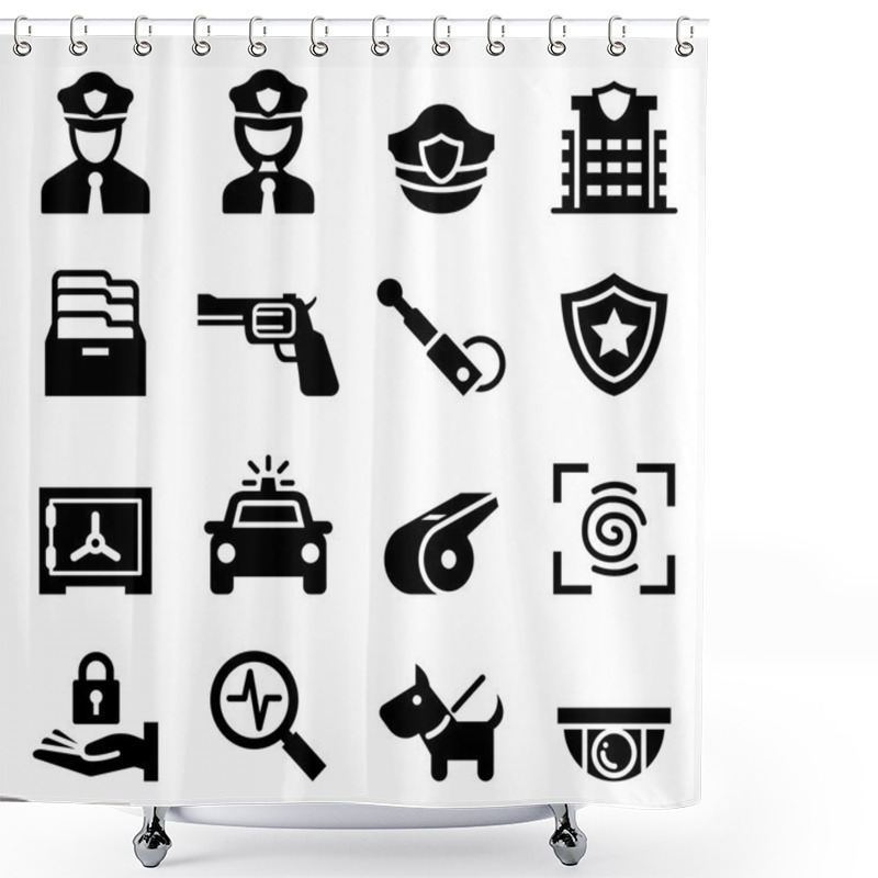 Personality  Police & Security Guard Icon Shower Curtains