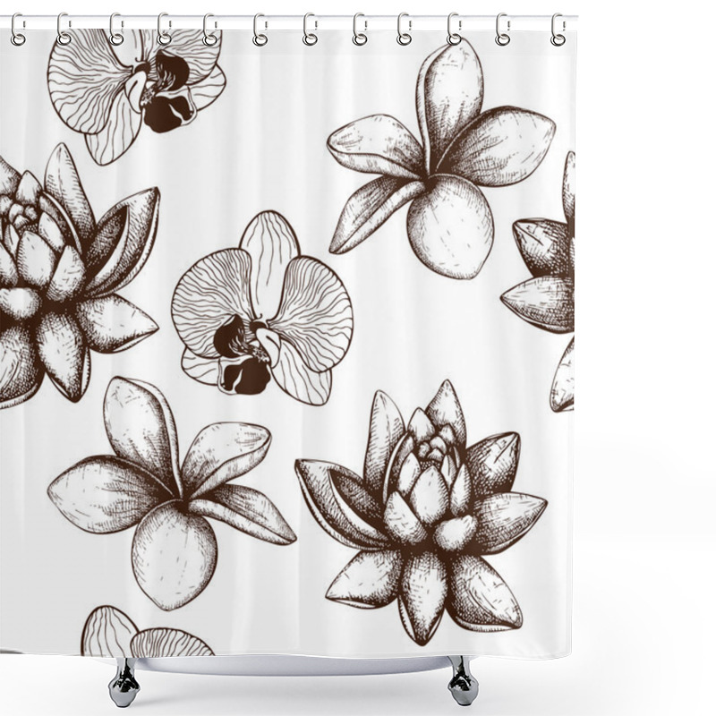 Personality  Background With Frangipani Flowers Shower Curtains