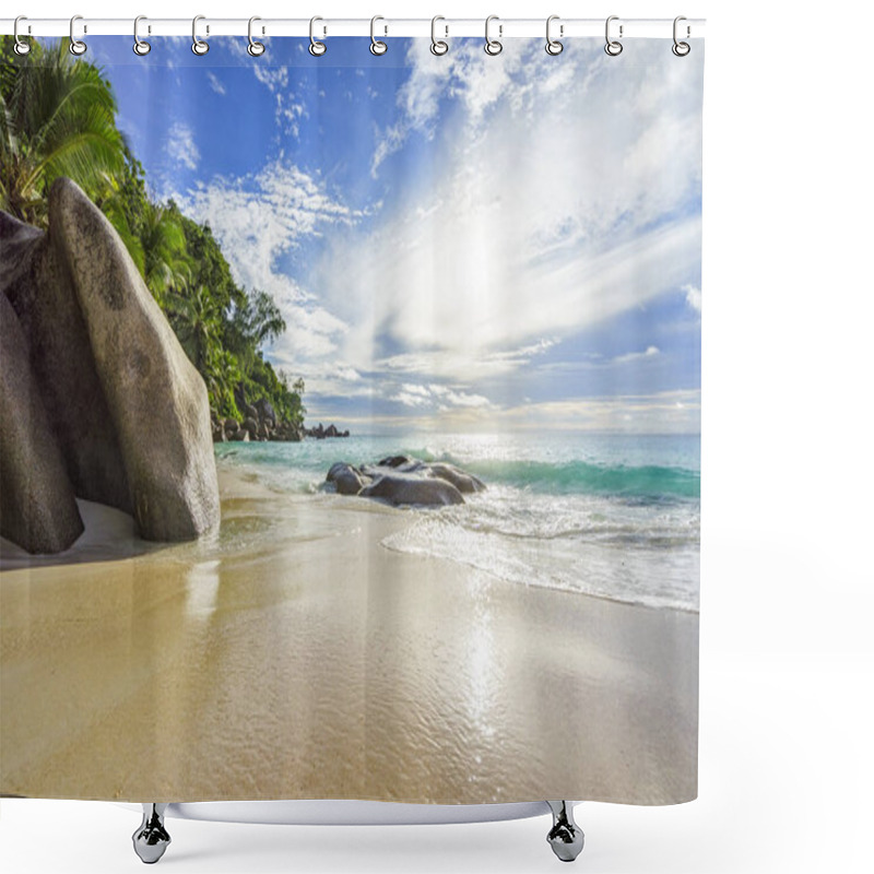 Personality  Sunny Day On Paradise Beach Anse Georgette,praslin Seychelles 38 Shower Curtains