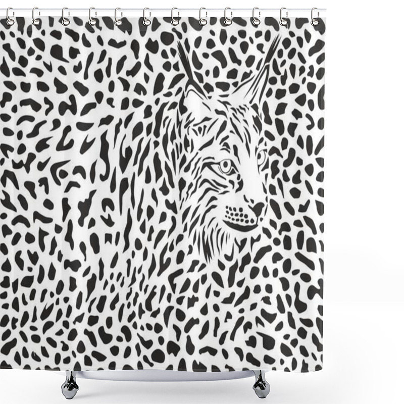 Personality  Lynx Vector Background Shower Curtains