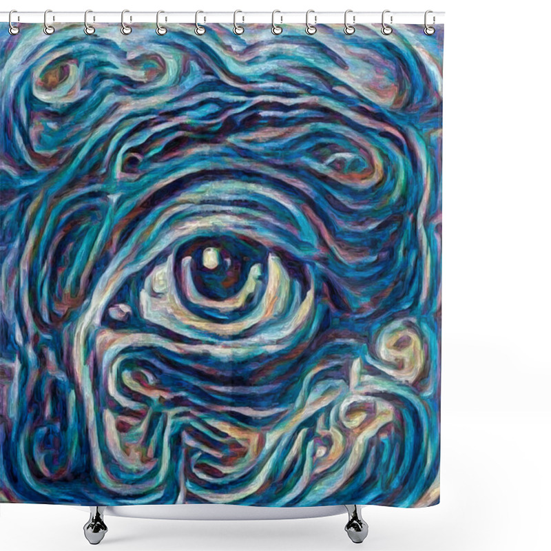 Personality  Artistic Vision Series. Girls Eye Rendered In Abstract Painting Style On Subject Of Inner World, Creativity And Art Shower Curtains