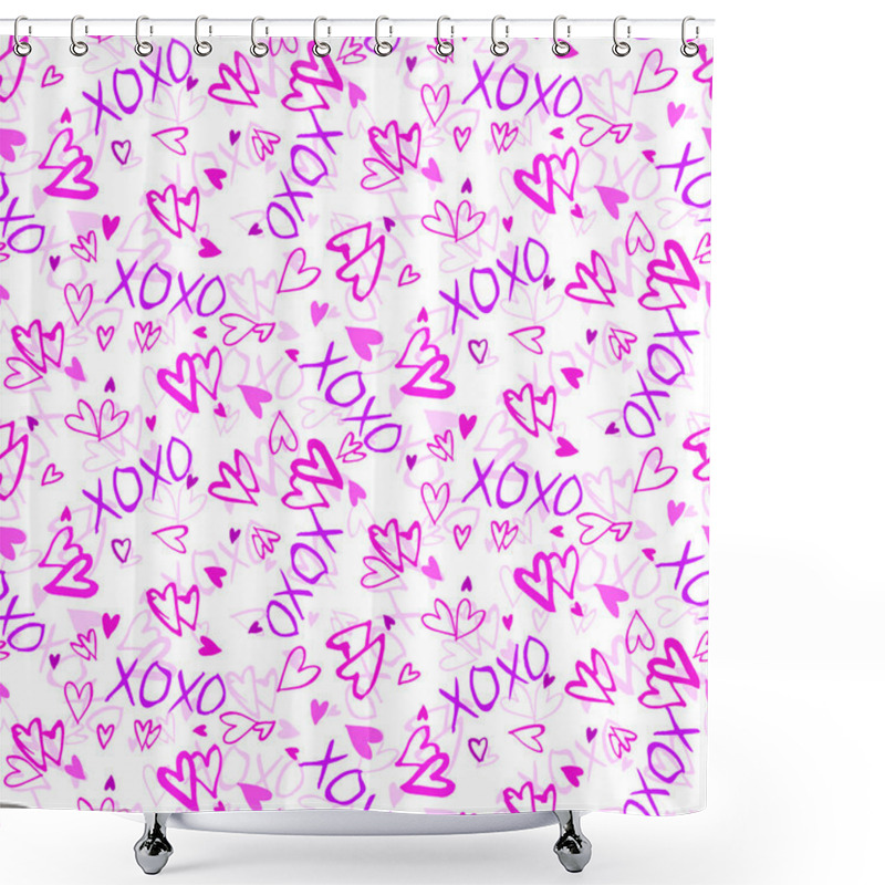 Personality  Pattern With Hand Painted Hearts Shower Curtains