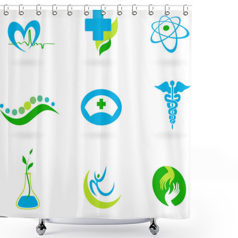 Personality  Collection Of Medical Icons Shower Curtains