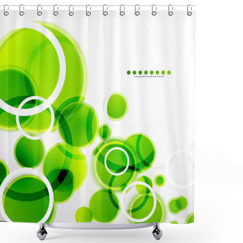 Personality  Abstract Shapes Vector Background: Green Bubbles Shower Curtains