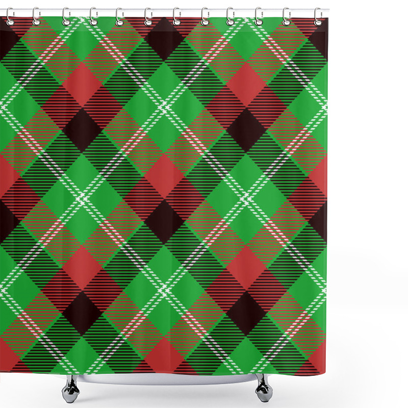 Personality  Christmas Tartan Seamless Patterns Shower Curtains