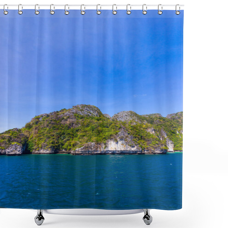 Personality  Beauty Beach And Limestone Rocks In Phi Phi Islands Shower Curtains