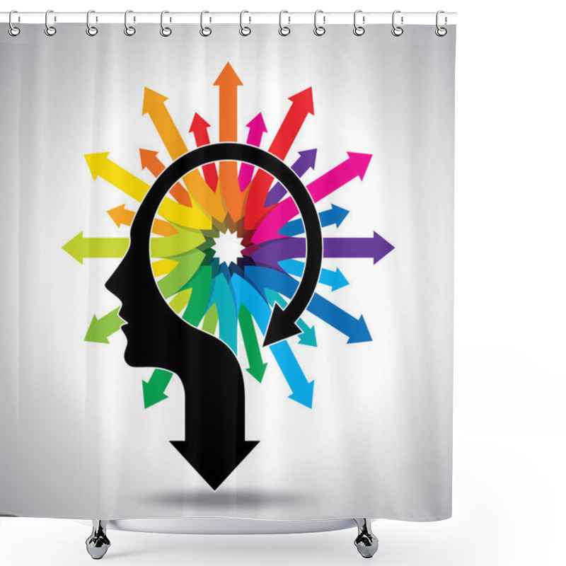 Personality  Head With Arrows Shower Curtains