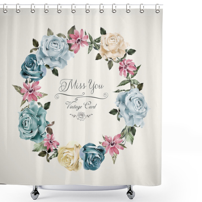 Personality  Graceful Floral Card Template Shower Curtains