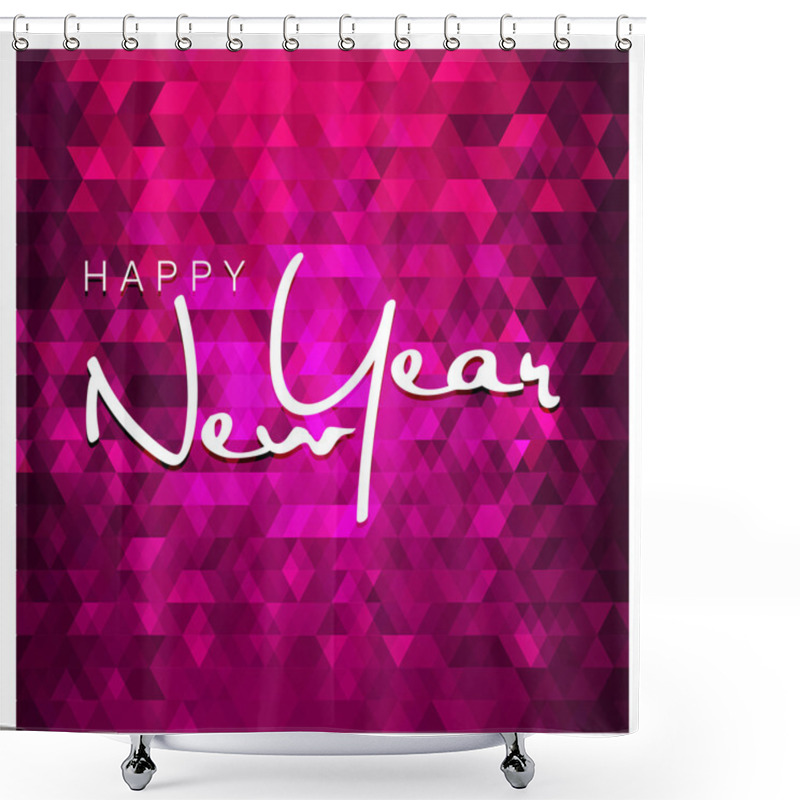 Personality  Happy New Year Polygon Pattern Shower Curtains