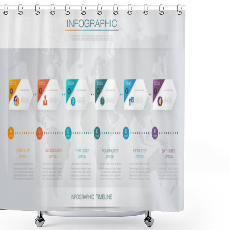 Personality  Vector Infographics Timeline Design Shower Curtains