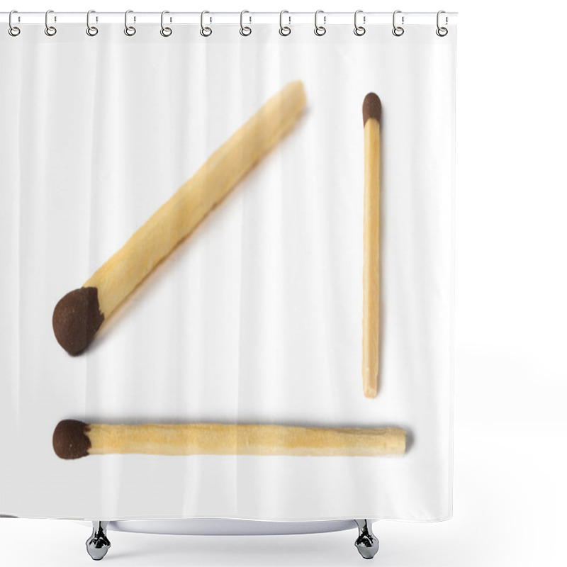 Personality  Set Of Matchsticks White Isolated Shower Curtains