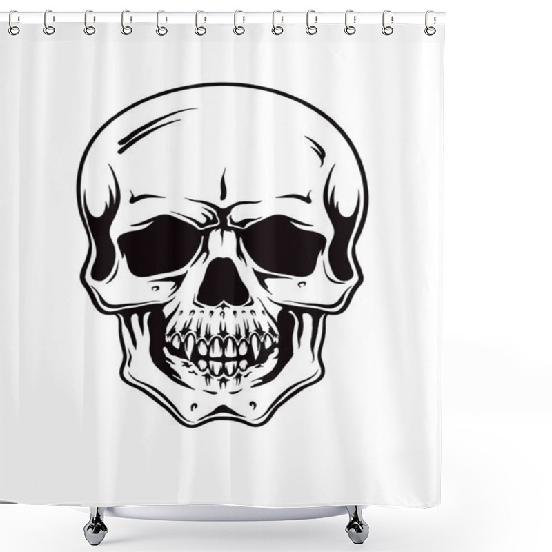 Personality  Cartoon Vector Skull . Hand Drawn. Eps8 Shower Curtains