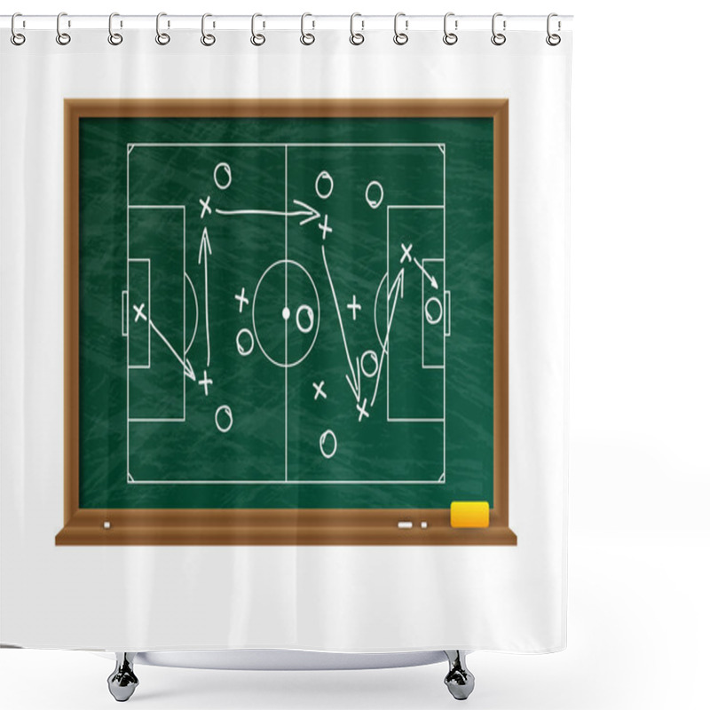 Personality  Chalk Board With Football Game Field Shower Curtains