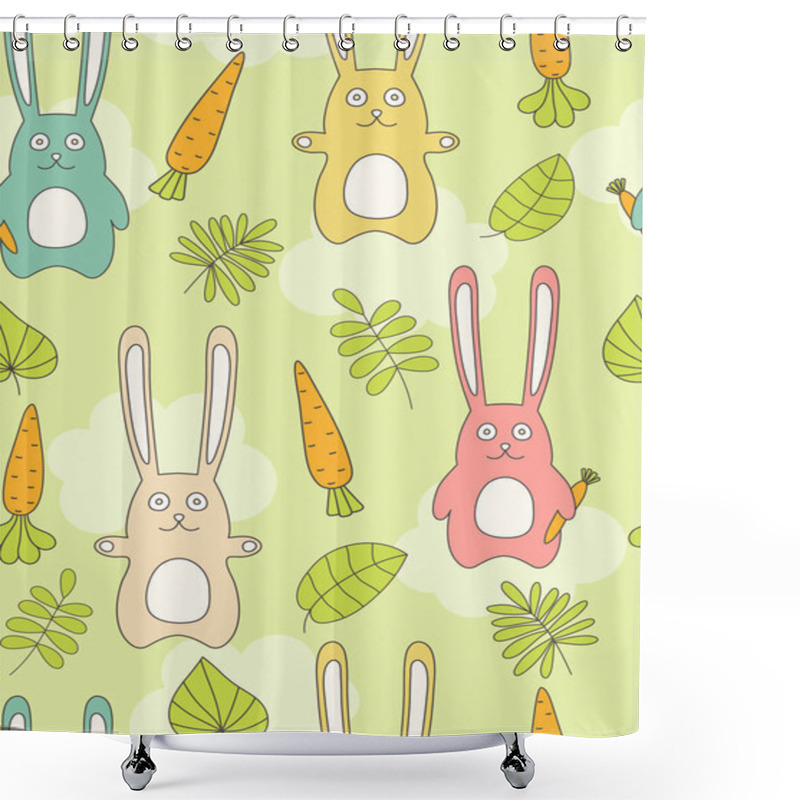 Personality  Rabbit Seamless Background. Shower Curtains