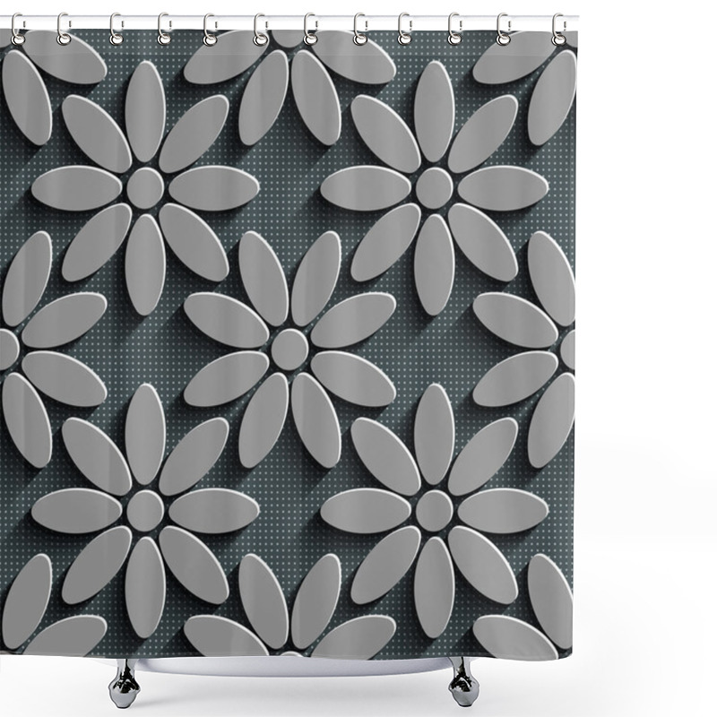 Personality  Seamless Abstract Floral Pattern Shower Curtains