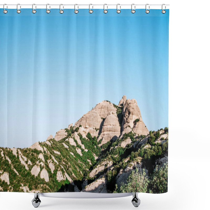 Personality  Peculiar White Mountain Rock Formations With Clear Sky Landscape Shower Curtains