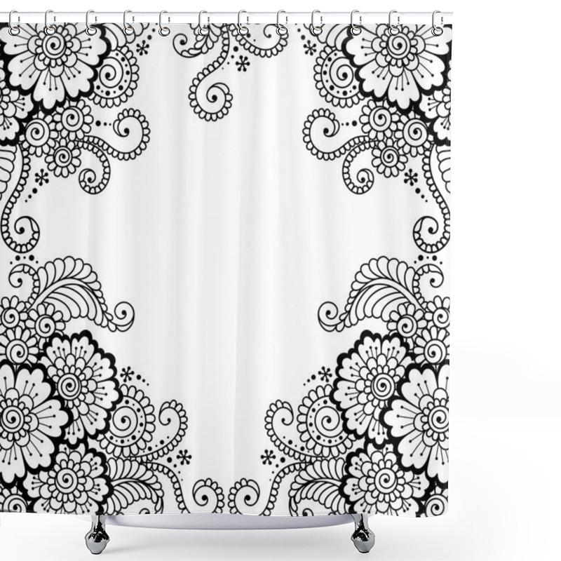 Personality  Flower Vector Ornament Frame Shower Curtains