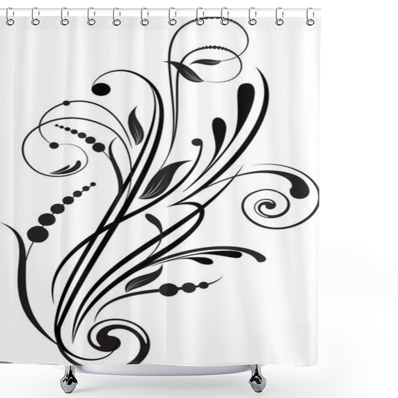 Personality  Floral Background With Decorative Branch Shower Curtains